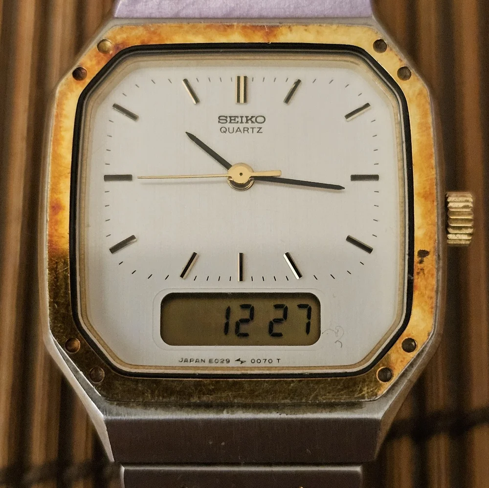 Seiko Two-Tone Silver‎ and Gold Analog-Digital Women's Watch